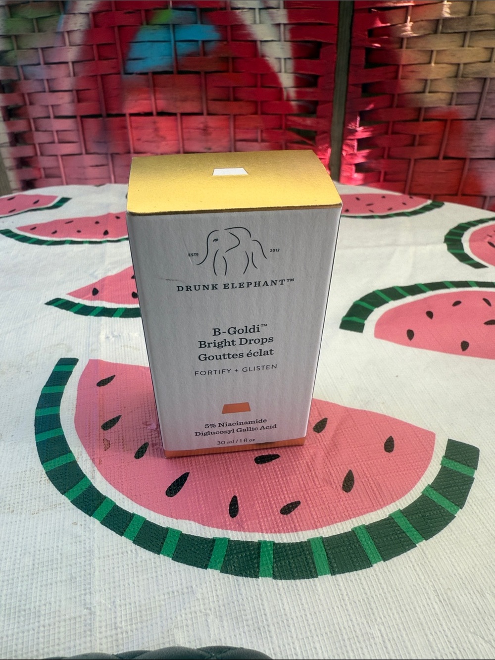 Drunk Elephant B-Goldi Bright Drops - White & Gold Packaging